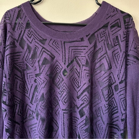 NWT Worthington Purple Odyssey Burnout Lightweight Sweater Size Petite Medium - Picture 2 of 8